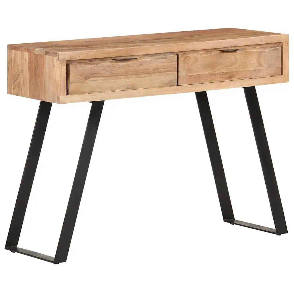Console Table 100x35x76 cm Solid Acacia Wood Live Edges Storage Drawers