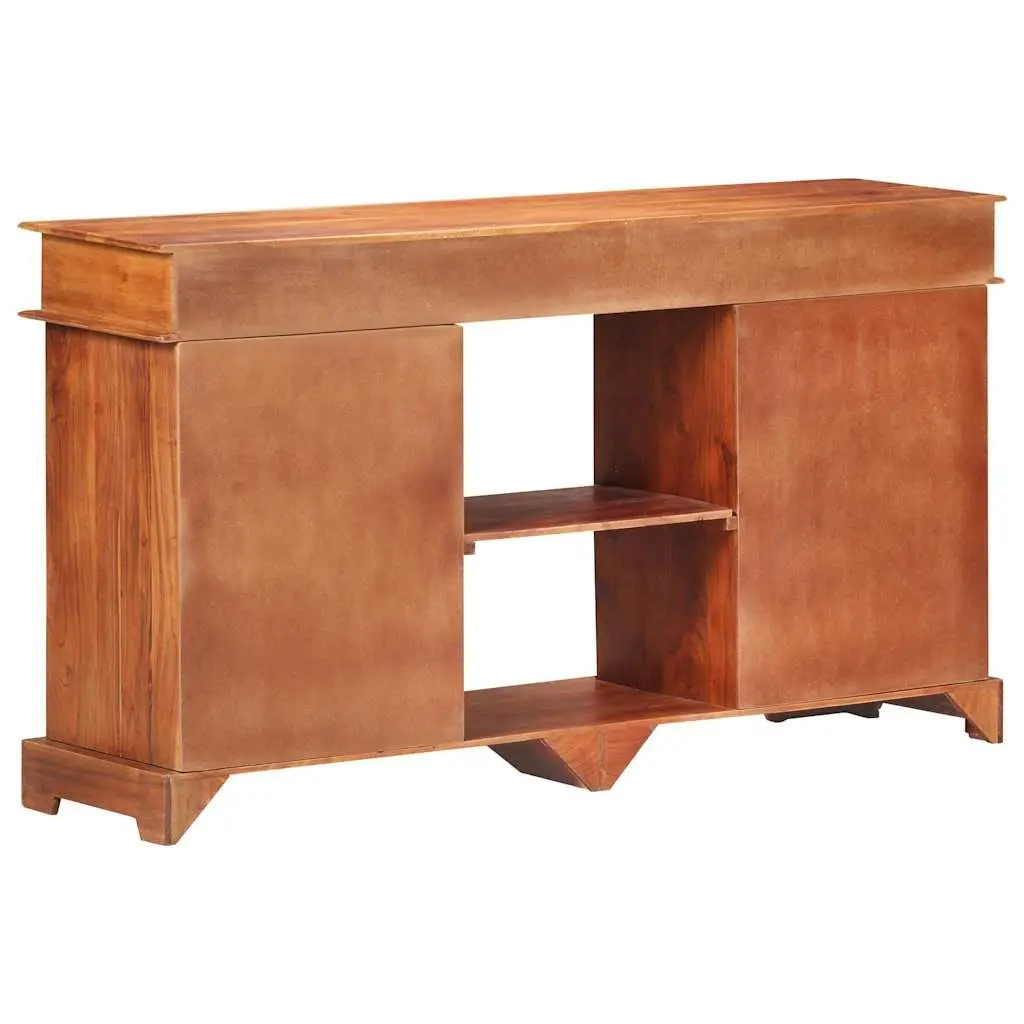 Acacia Wood Sideboard Brown 135x35x75cm Storage Cabinet Rustic with 2 Doors 3 Drawers and Spacious Top for Home Decor