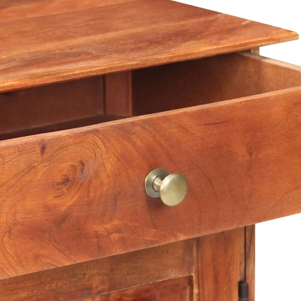 Acacia Wood Sideboard Brown 135x35x75cm Storage Cabinet Rustic with 2 Doors 3 Drawers and Spacious Top for Home Decor