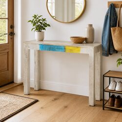 White Console Table 115x35x77cm for Various Spaces