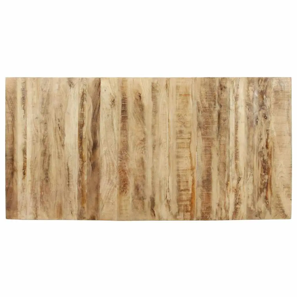 Dining Table Rough Mango Wood Brown 160x80x76cm Sturdy Construction Powder Coated Steel Legs Kitchen Room Furniture