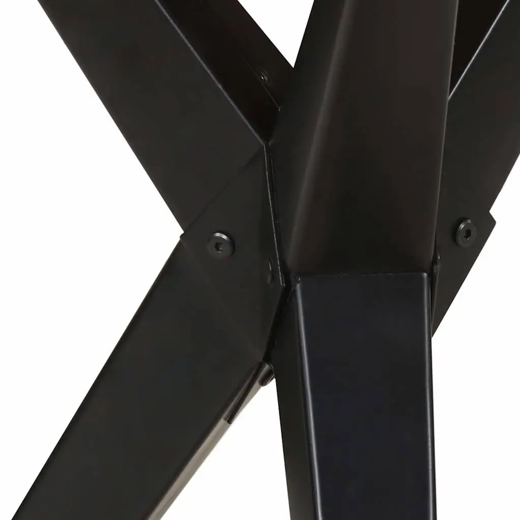 Dining Table Rough Mango Wood Brown 160x80x76cm Sturdy Construction Powder Coated Steel Legs Kitchen Room Furniture