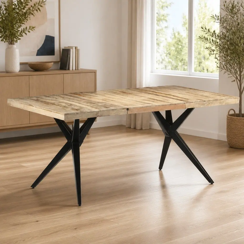 Dining Table Mango Wood 180x90x76 cm Brown