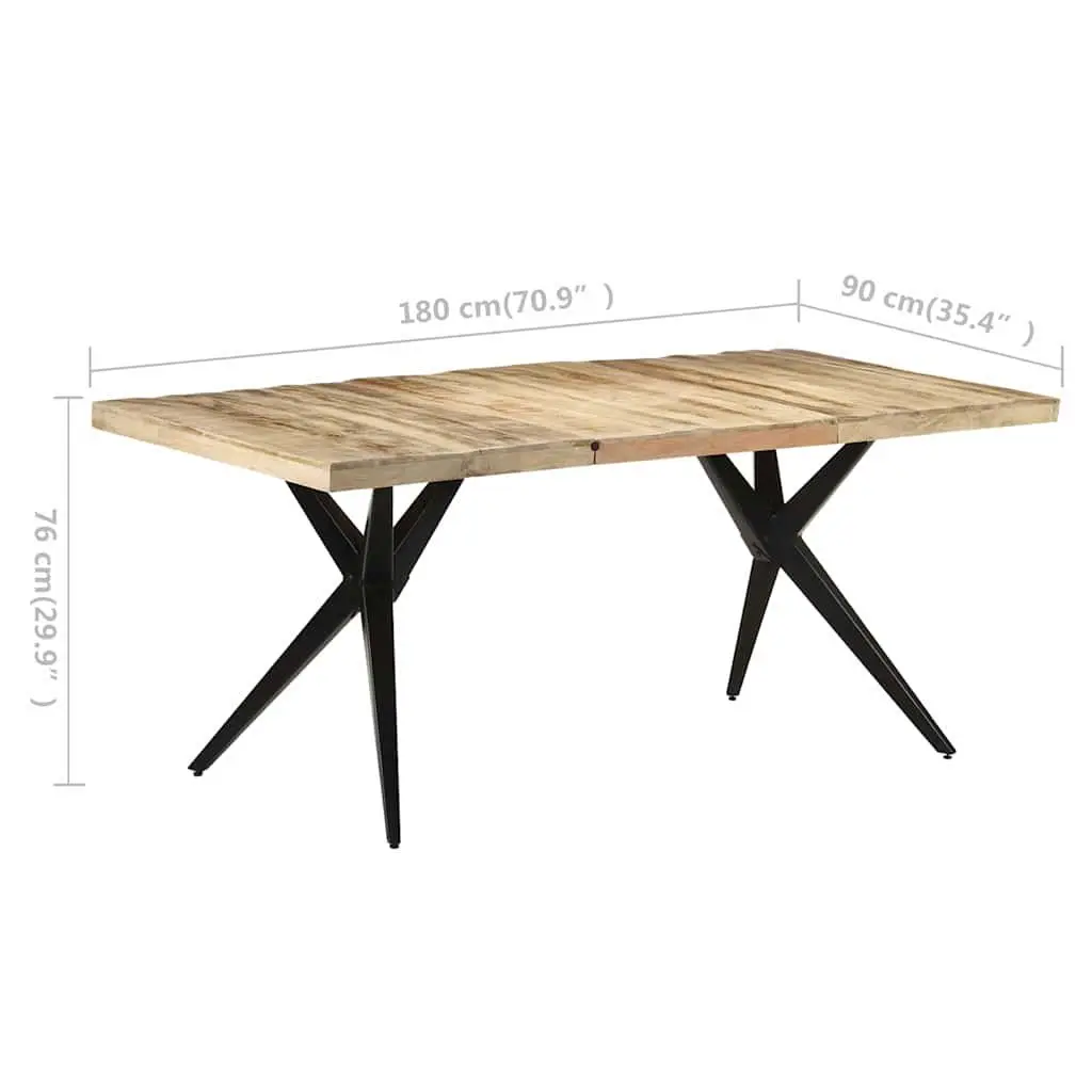 Dining Table Mango Wood 180x90x76 cm Brown
