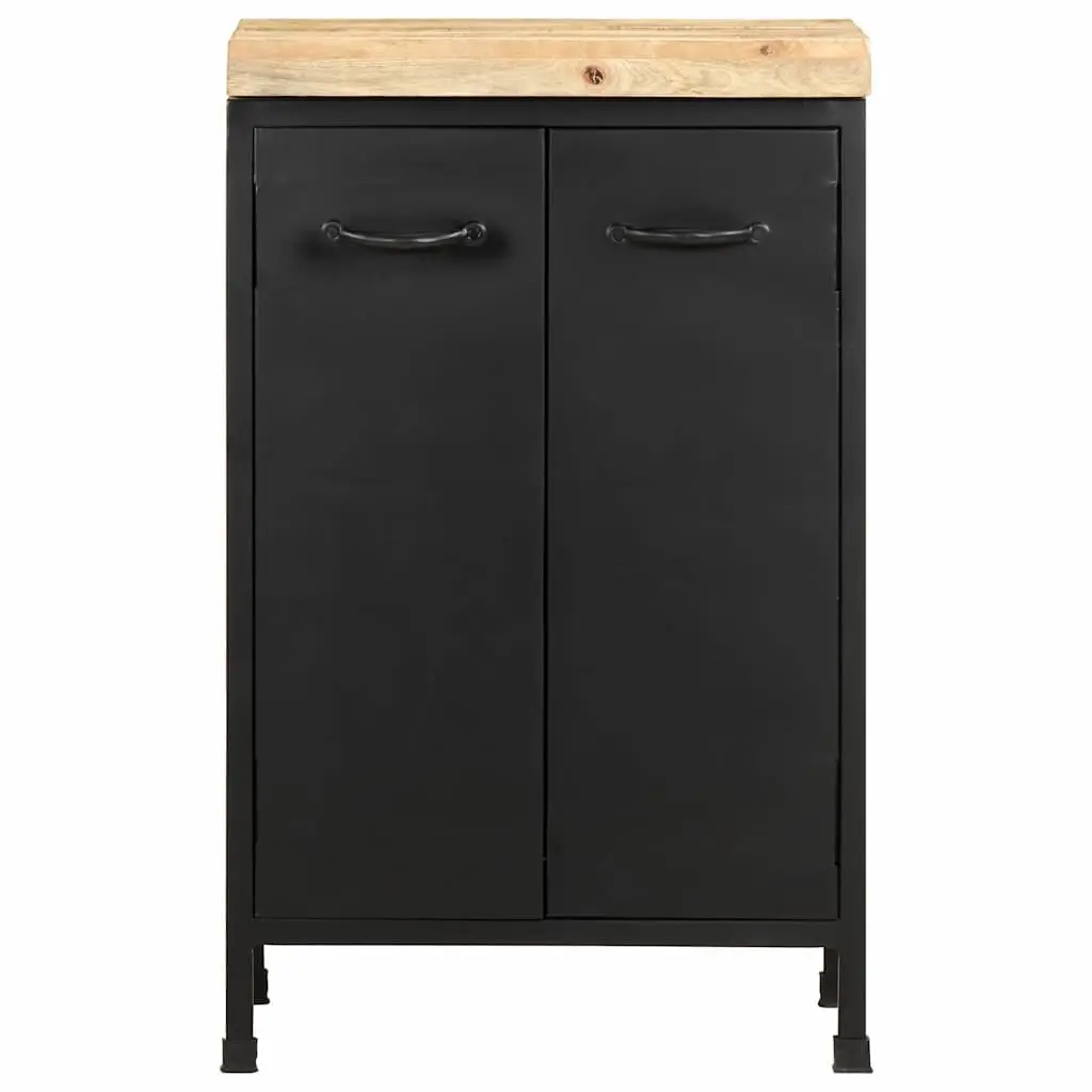 Sideboard Rough Mango Wood Powder-Coated Iron Frame 47x35x76 cm Brown Storage Cabinet
