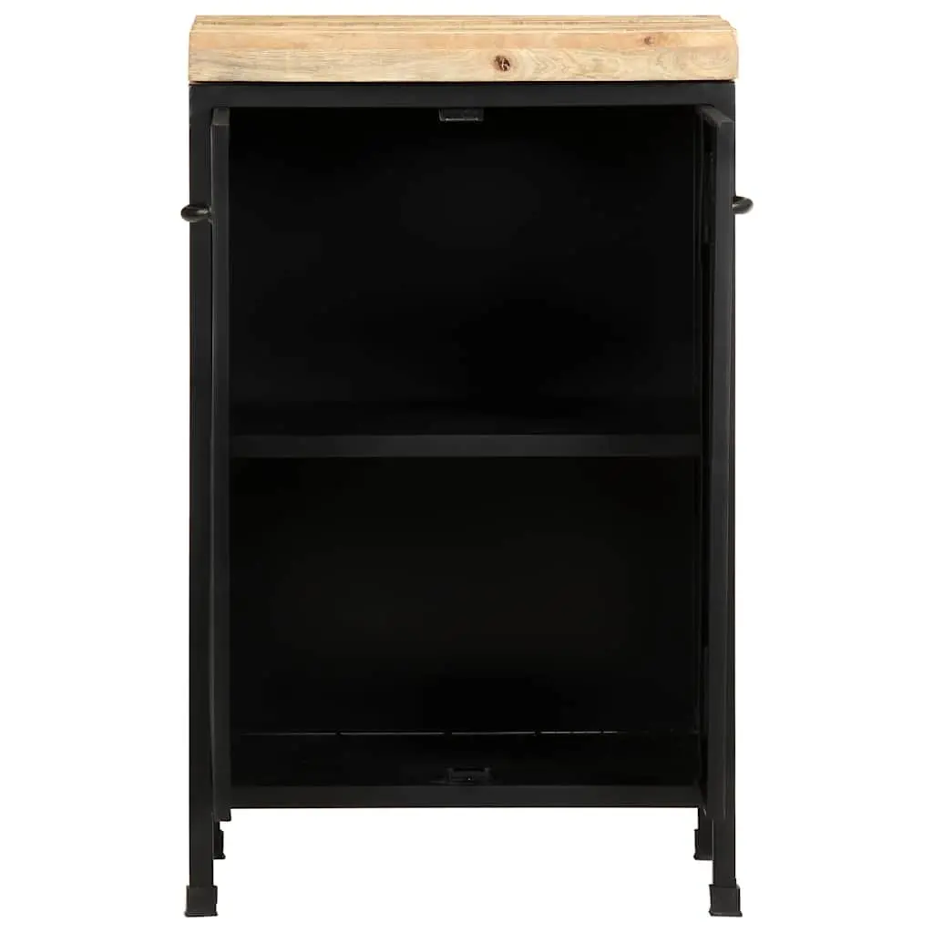 Sideboard Rough Mango Wood Powder-Coated Iron Frame 47x35x76 cm Brown Storage Cabinet