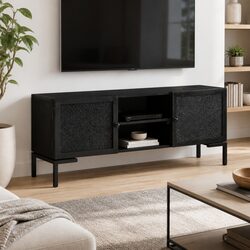 Functional Black TV Cabinet for Organized Spaces