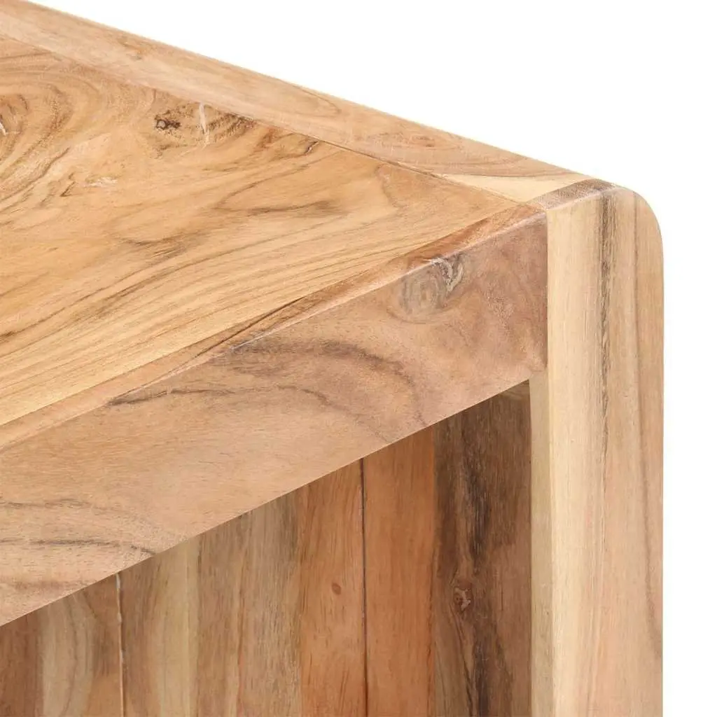 Acacia Wood Dining Bench 110x38x46cm Natural Grain Sturdy Seating for Kitchen Hall Entryway