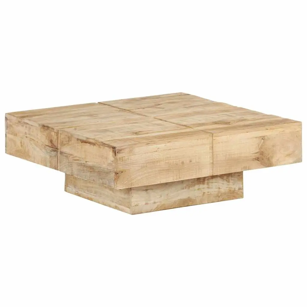 Mango Wood Coffee Table Brown Solid 80x80x28cm Accent Piece for Living Room or Office