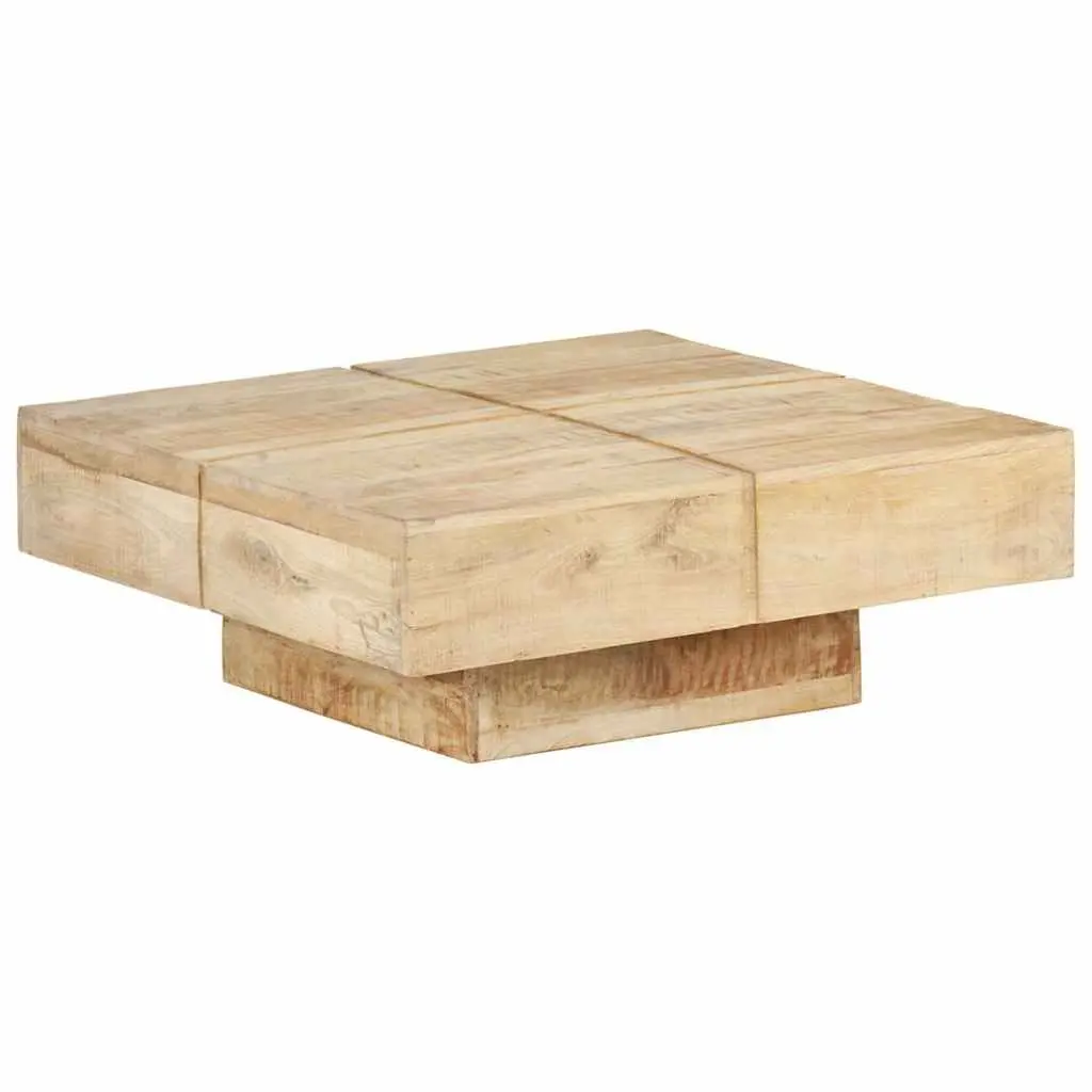 Mango Wood Coffee Table Brown Solid 80x80x28cm Accent Piece for Living Room or Office