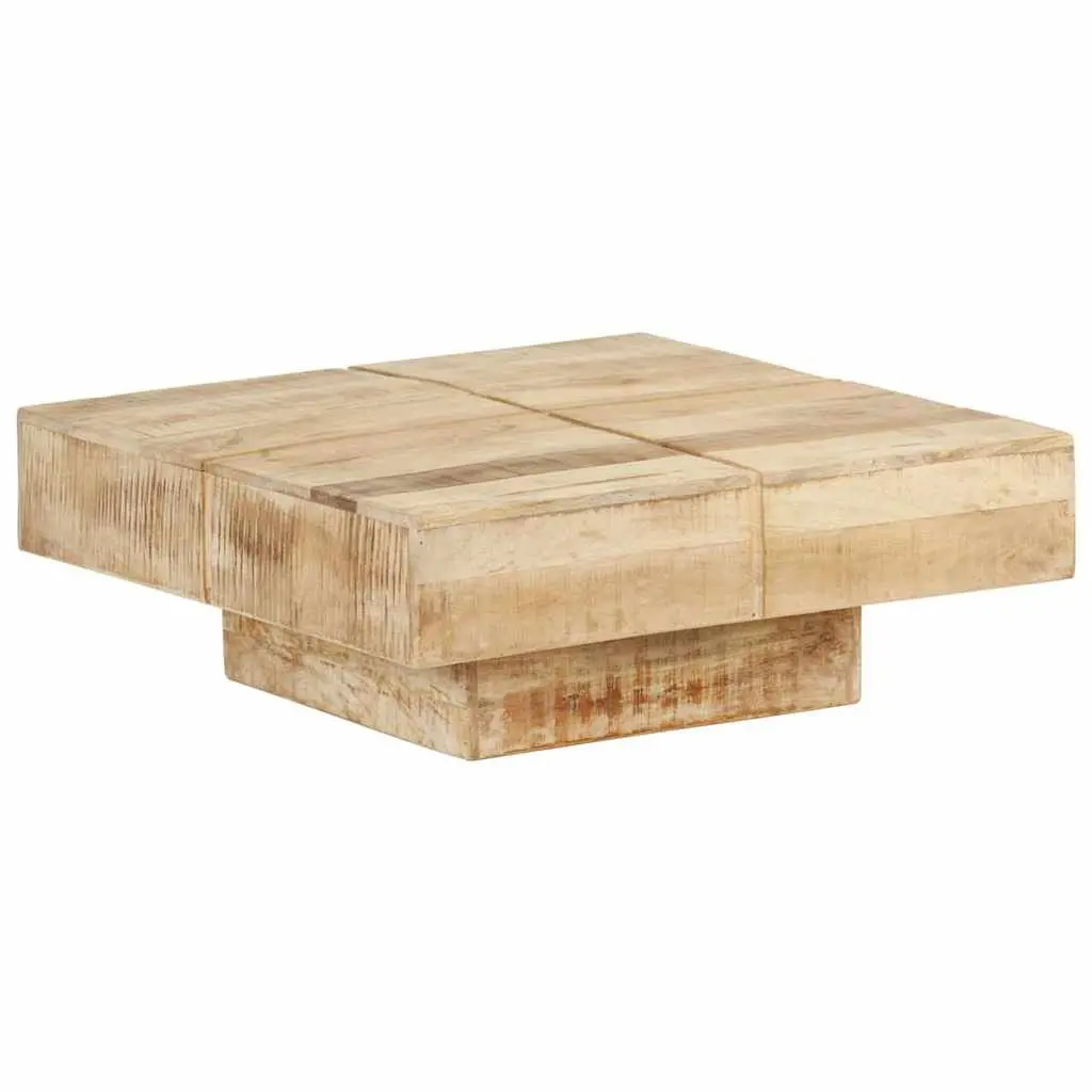 Mango Wood Coffee Table Brown Solid 80x80x28cm Accent Piece for Living Room or Office