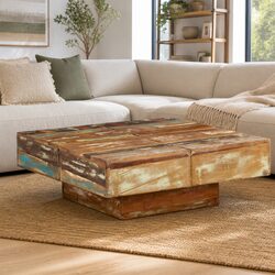 Practical Coffee Table 80x80x28 cm for Living Spaces