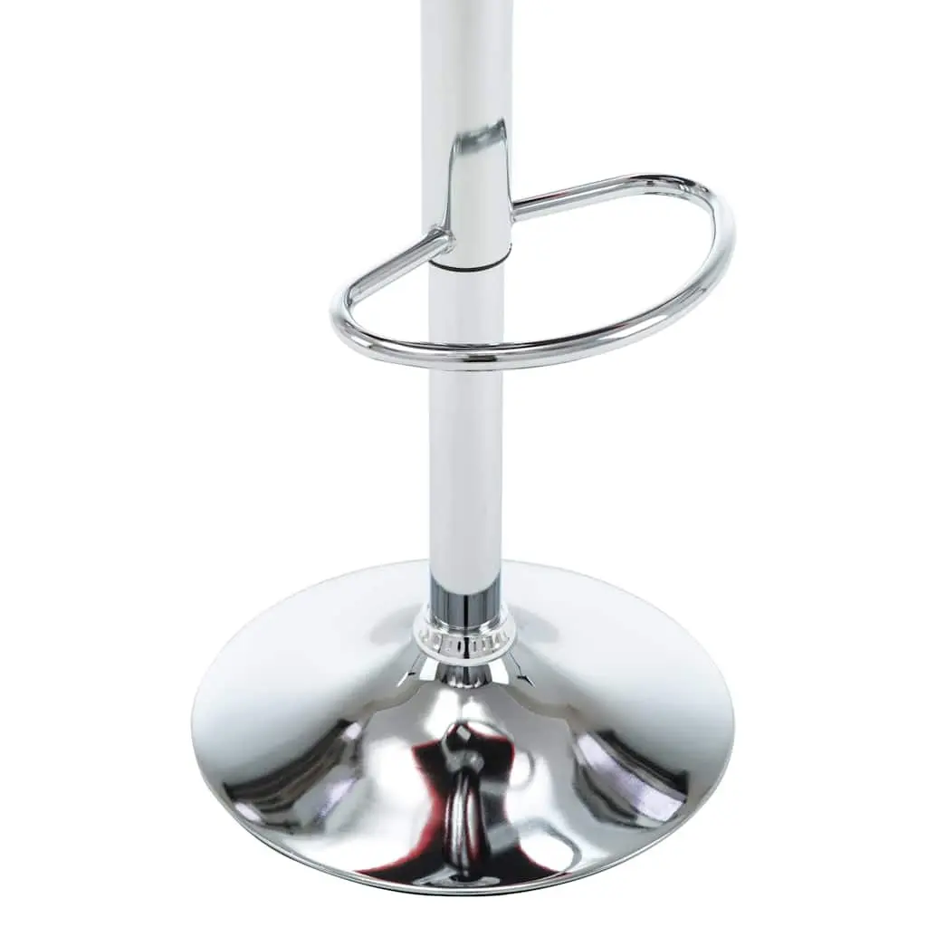 Bar Stools Faux Leather Adjustable Height Chromed Steel 2 Piece White