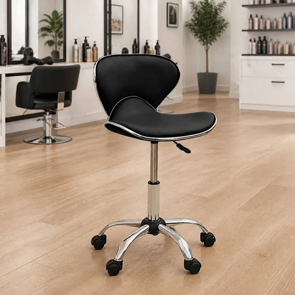 Black Spa Stool for Home and Salon