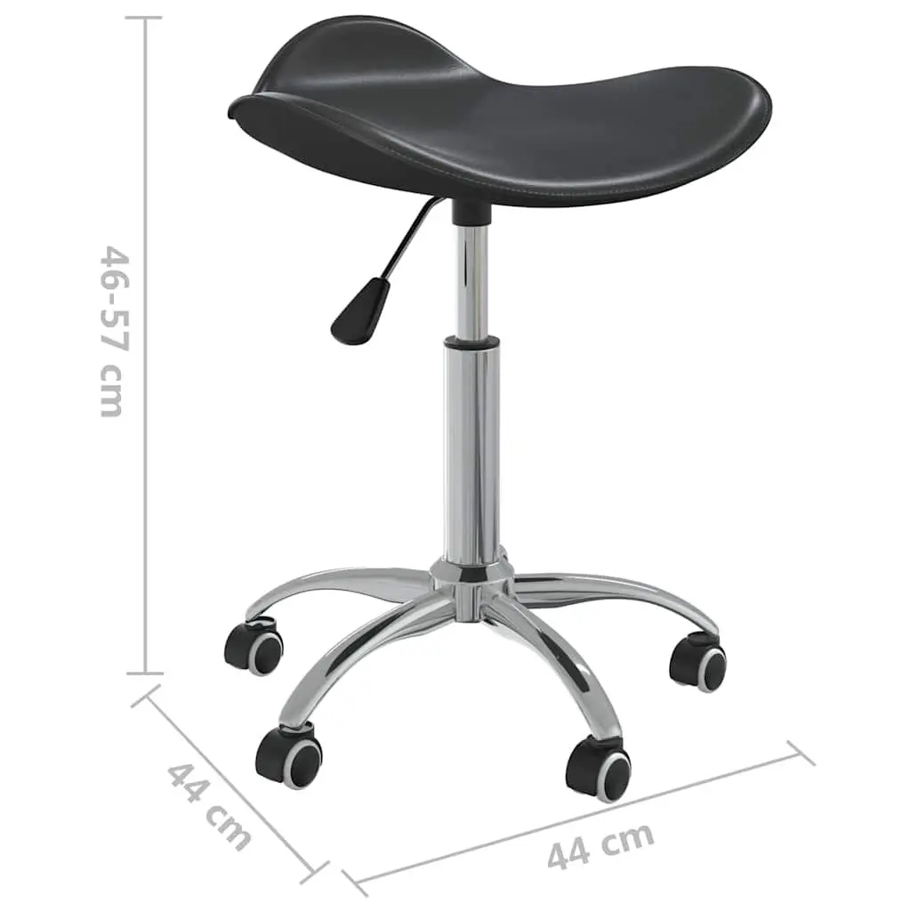 Salon Spa Stool Faux Leather Height Adjustable Black Swivel Chair with Five Wheels
