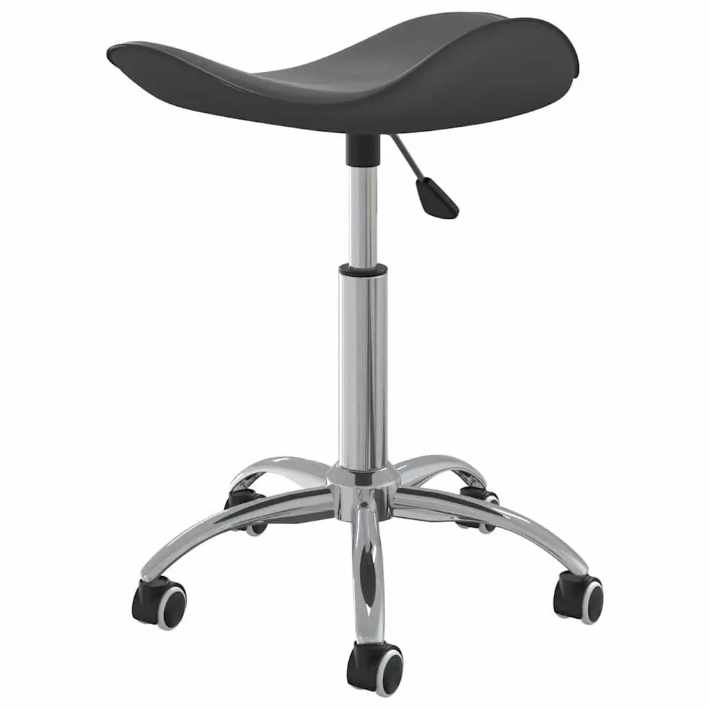 Salon Stool Height Adjustable Swivel Grey Faux Leather with Wheels for Spa and Salon
