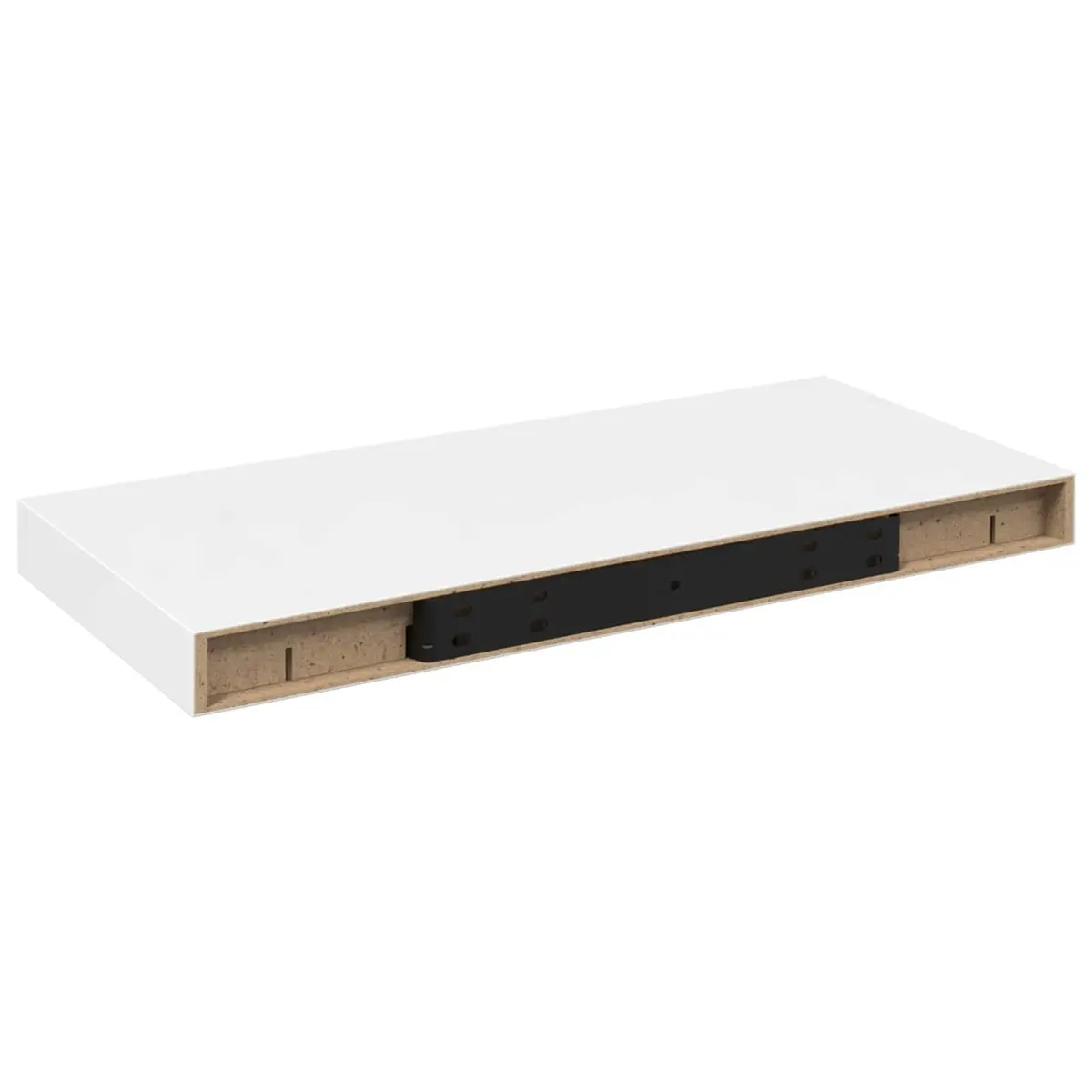 Floating Wall Shelves High Gloss White 50x23.5x3.8cm 2 Piece Invisible Mounting Modern Display Storage