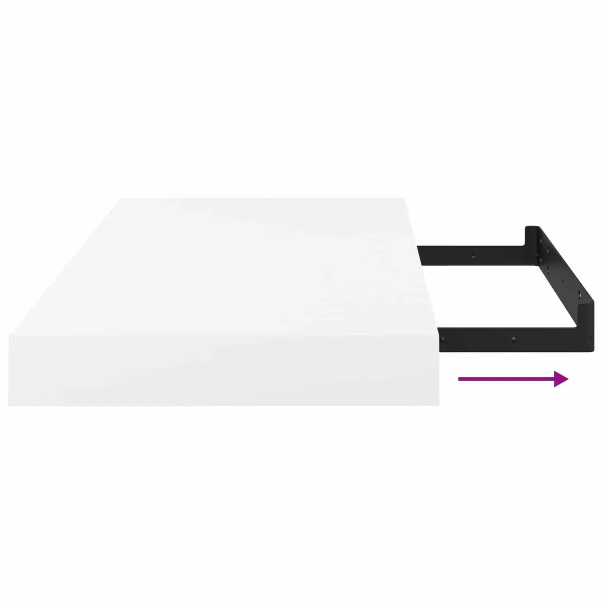 Floating Wall Shelves High Gloss White 50x23.5x3.8cm 2 Piece Invisible Mounting Modern Display Storage
