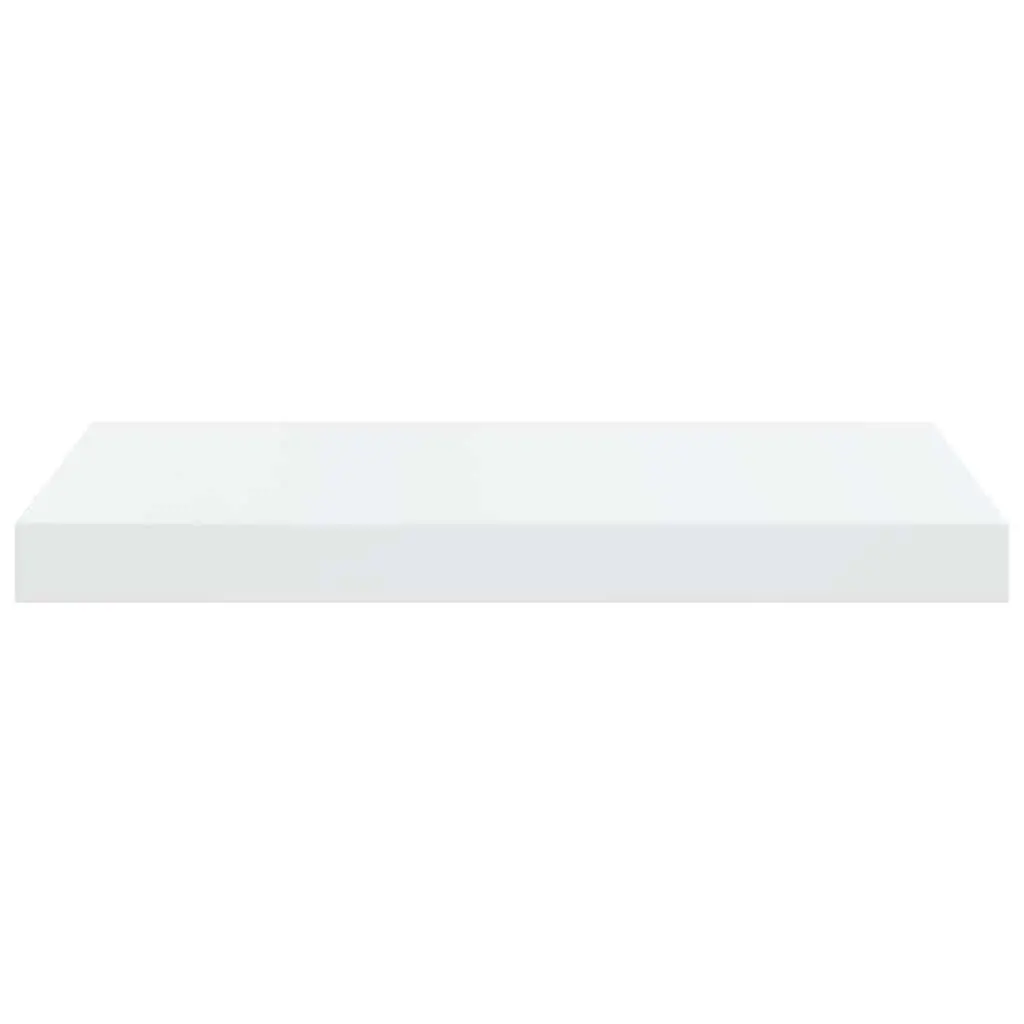 Floating Wall Shelves High Gloss White 50x23.5x3.8cm 2 Piece Invisible Mounting Modern Display Storage