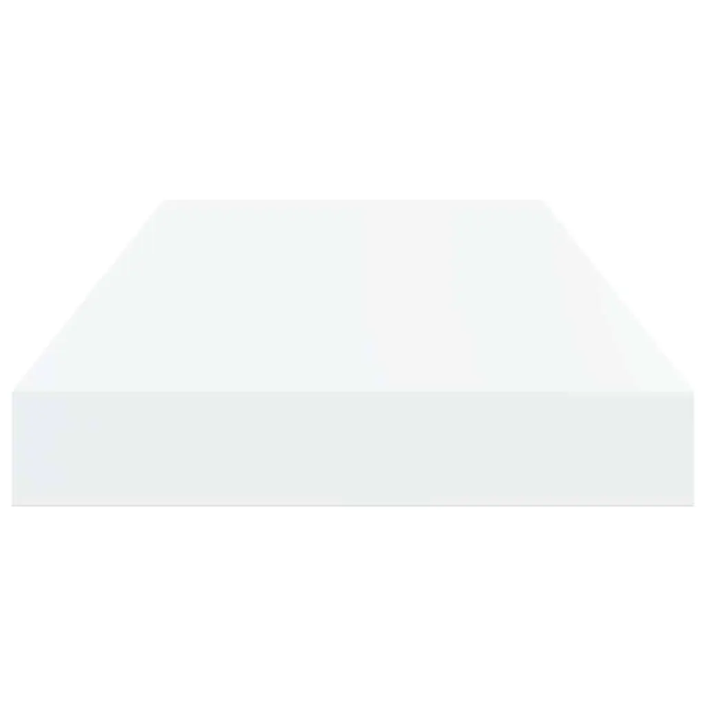 Floating Wall Shelves High Gloss White 50x23.5x3.8cm 2 Piece Invisible Mounting Modern Display Storage