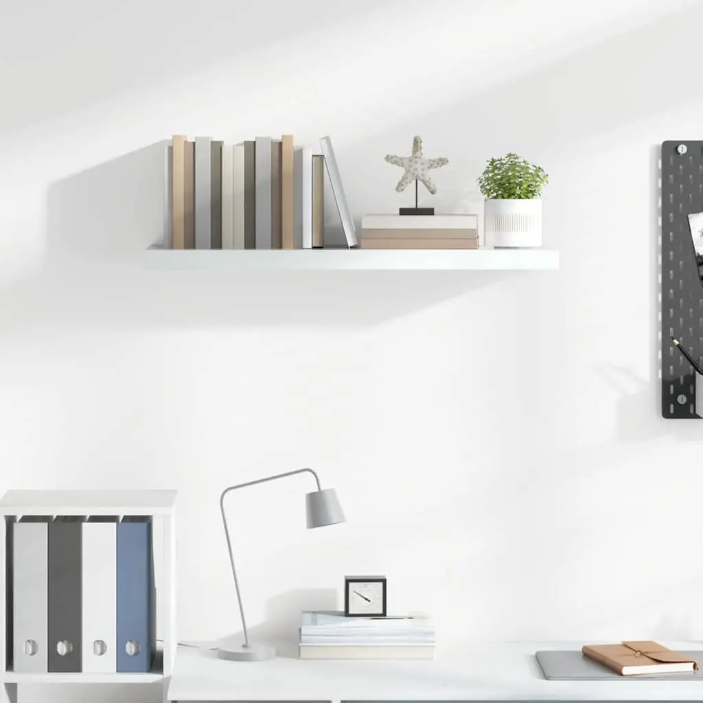 Floating Shelf Invisible Mount Honeycomb MDF 80x23.5x3.8cm White Home Decor Display Ledge