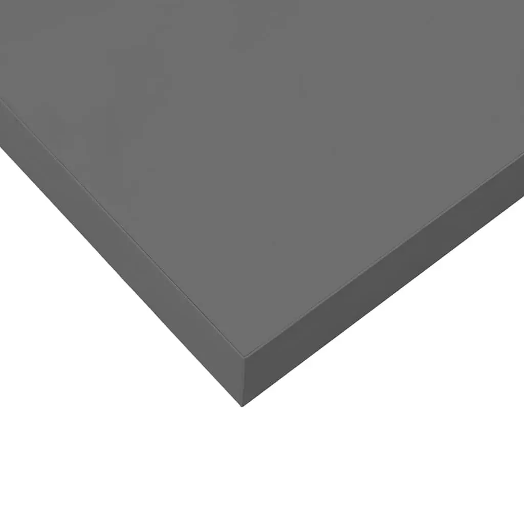 Floating Wall Shelf Honeycomb MDF Metal Frame 80 x 23.5 x 3.8 cm Grey High Gloss Home Decor Ledge