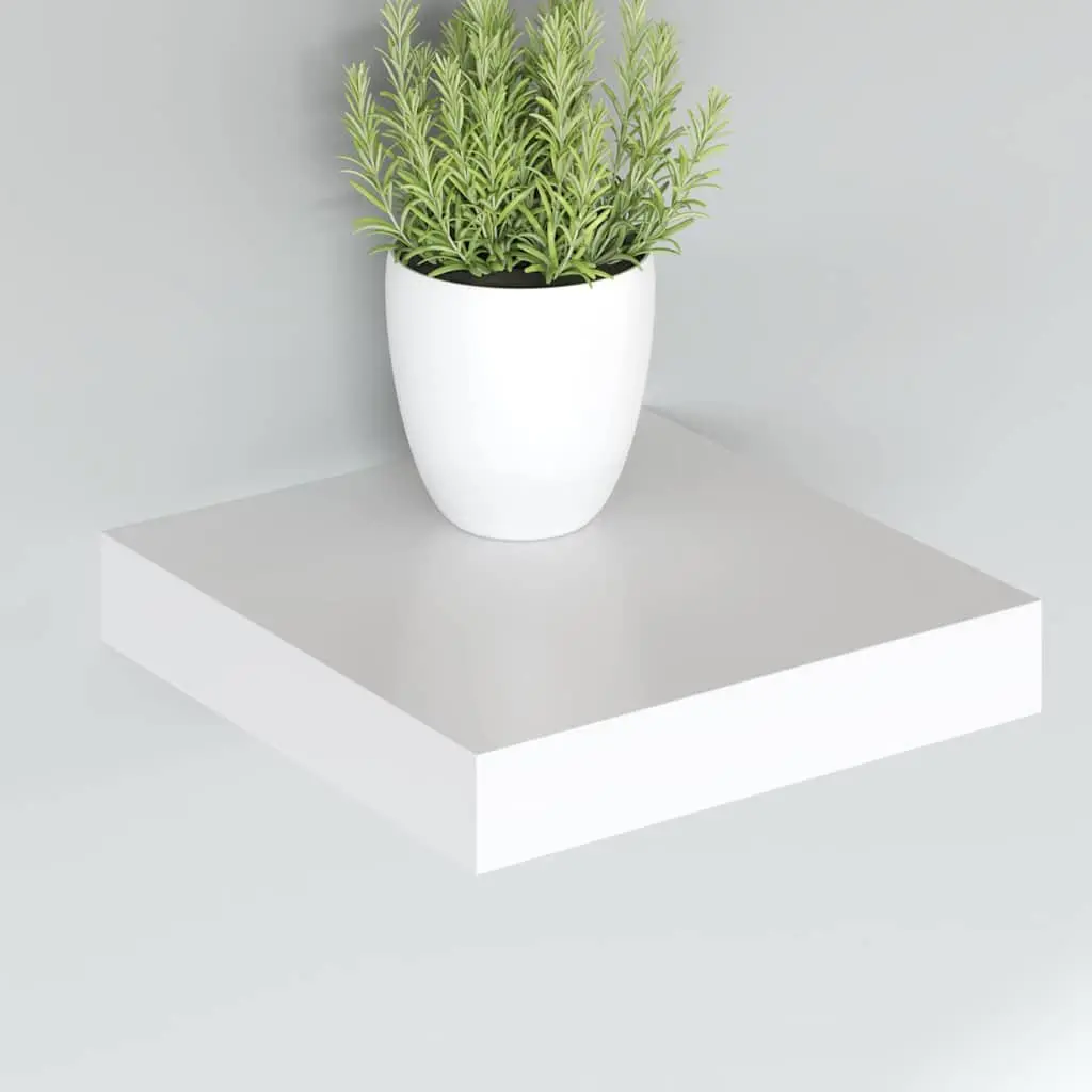 Wall Shelf Honeycomb MDF Invisible Mount 23 x 23.5 x 3.8 cm White