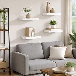Organise Your Space with 4 Floating White Shelves