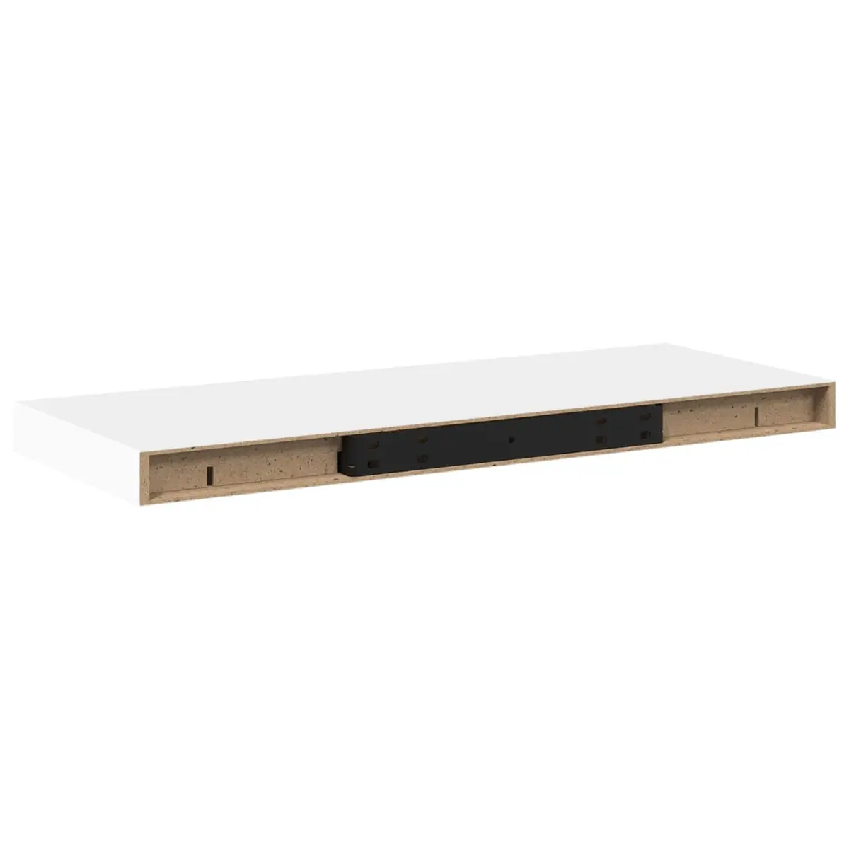 Floating Wall Shelves Honeycomb MDF with Metal Frame 60 x 23.5 x 3.8 cm White 4 Piece Set