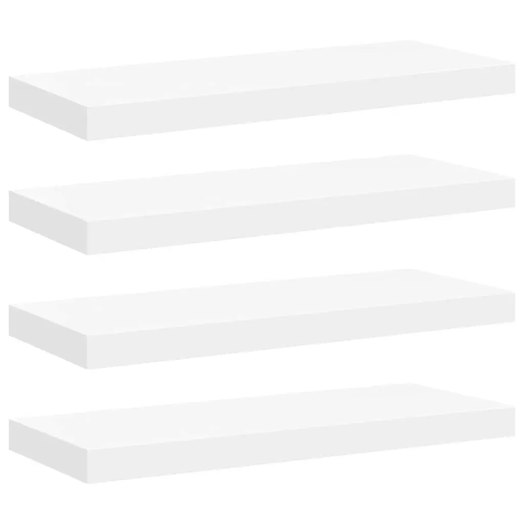 Floating Wall Shelves Honeycomb MDF with Metal Frame 60 x 23.5 x 3.8 cm White 4 Piece Set