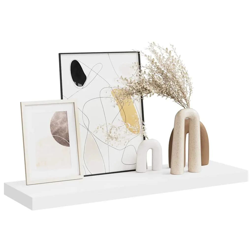 Floating Wall Shelf Honeycomb MDF 80cm White Invisible Mount Home Decor