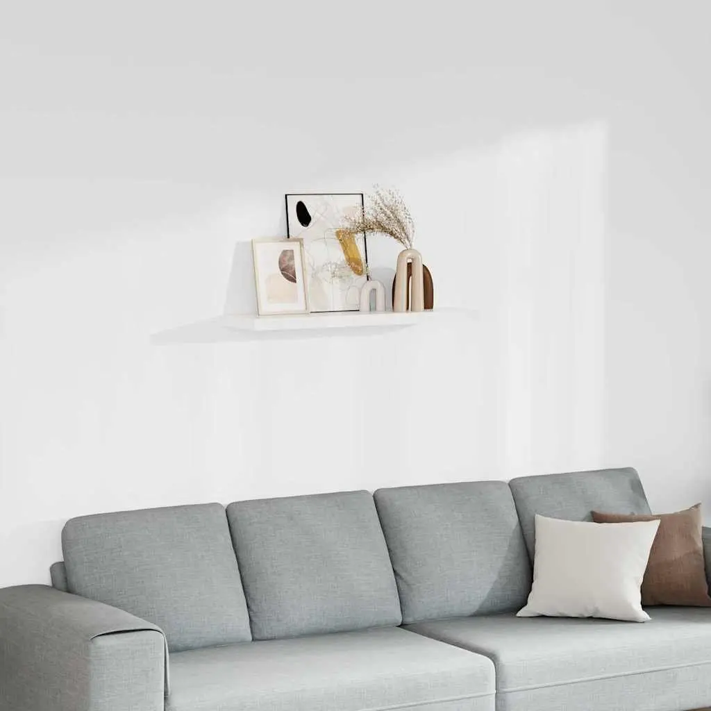 Floating Wall Shelf Honeycomb MDF 90 x 23.5 x 3.8 cm White Display Ledge Storage Rack Home Decor Organizer