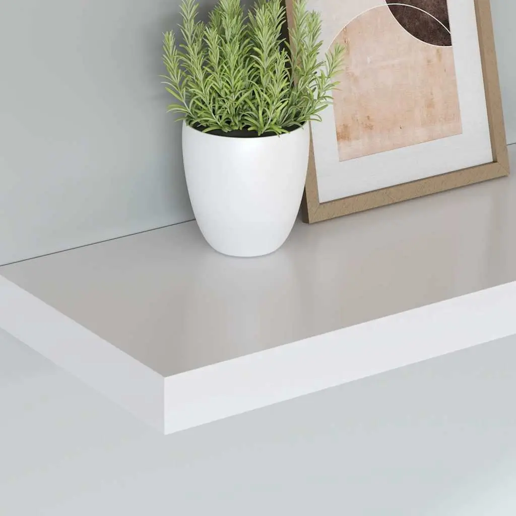 Floating Wall Shelf Honeycomb MDF 90 x 23.5 x 3.8 cm White Display Ledge Storage Rack Home Decor Organizer
