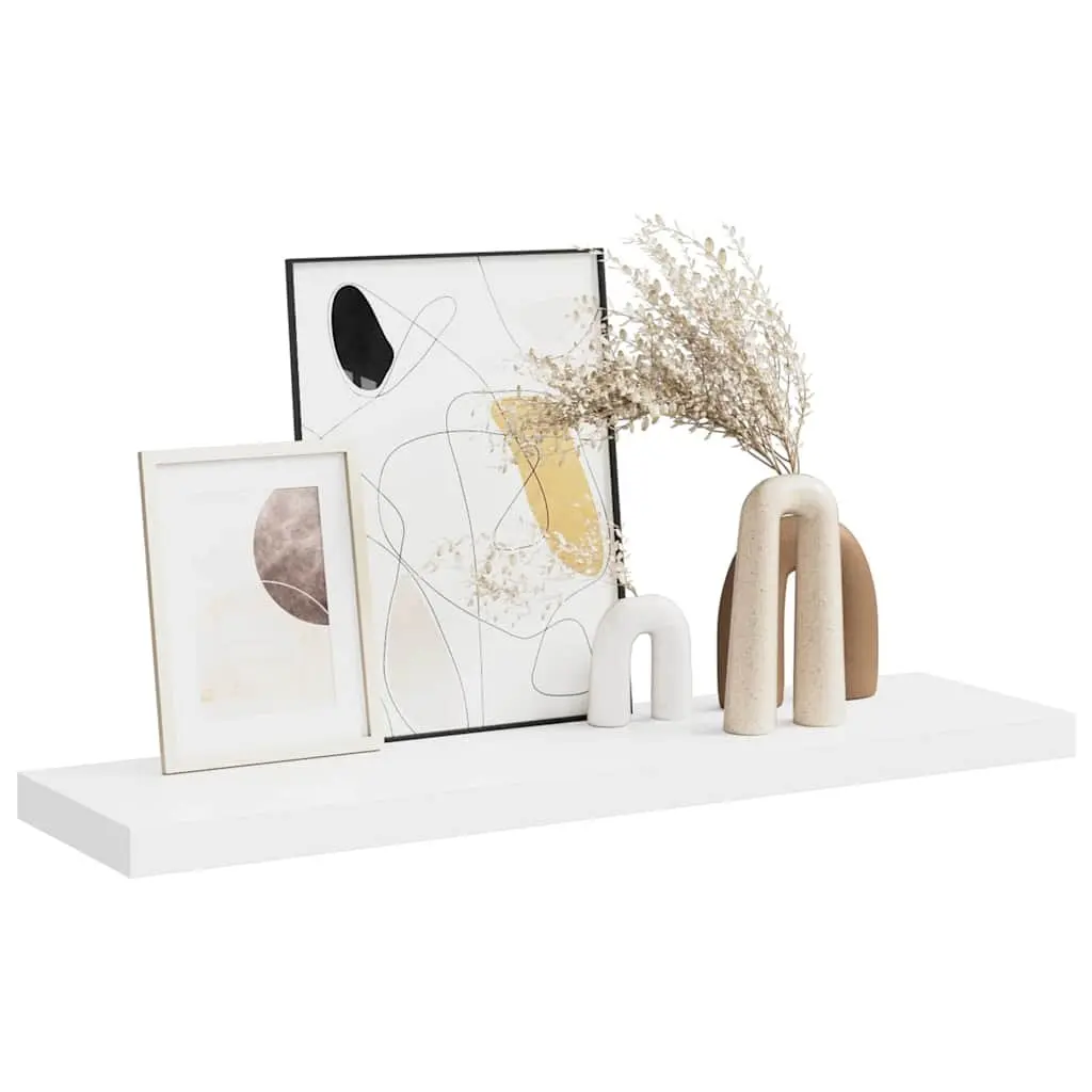 Floating Wall Shelf Honeycomb MDF 90 x 23.5 x 3.8 cm White Display Ledge Storage Rack Home Decor Organizer