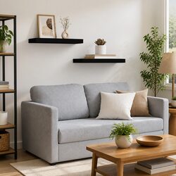 Versatile Floating Wall Shelves for Any Room - Black, Set of 2