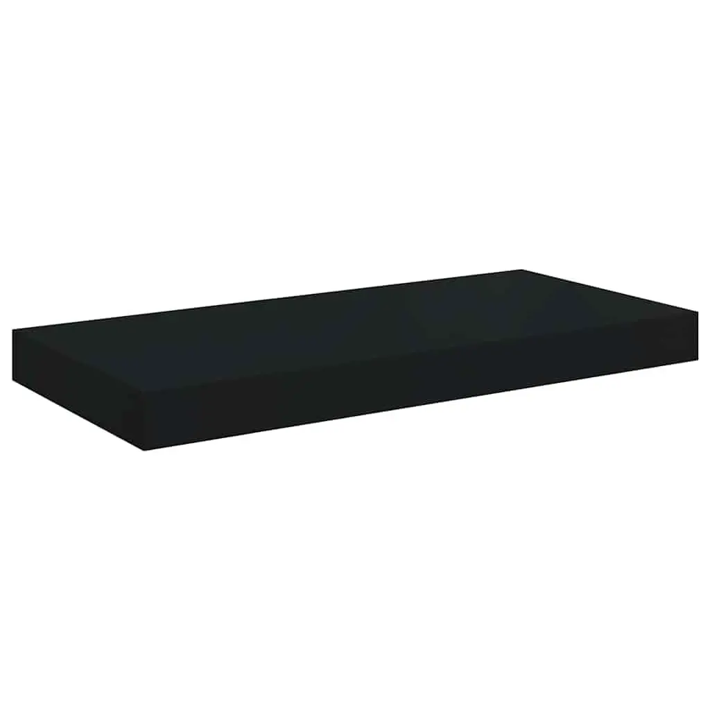 Floating Wall Shelves Honeycomb MDF with Metal Frame 50x23.5x3.8 cm Black 2 Piece