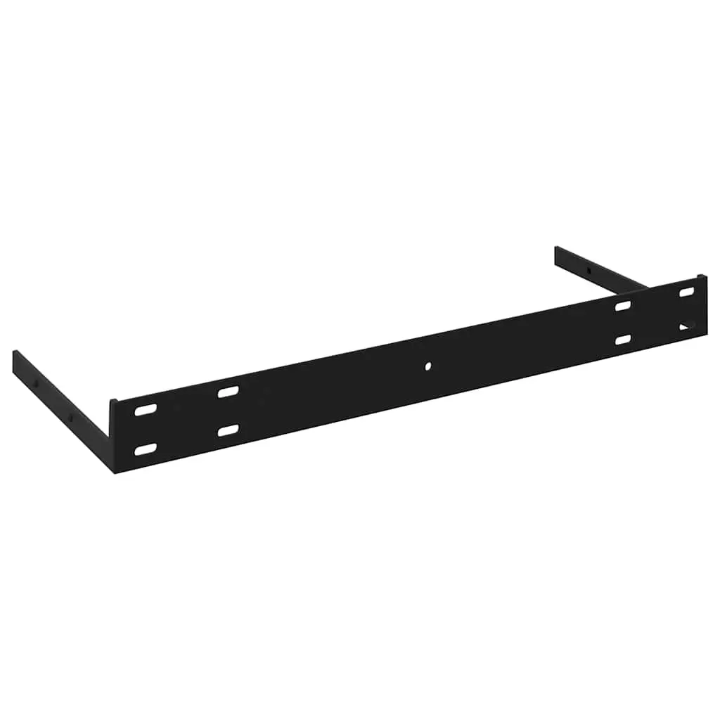 Black Floating Wall Shelf Honeycomb MDF Metal Frame 60 x 23.5 x 3.8 cm