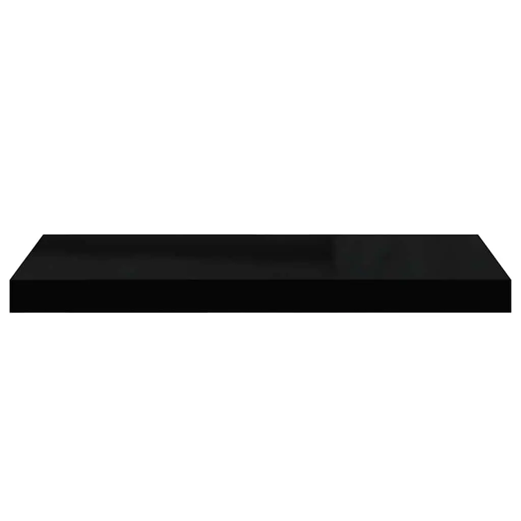 Black Floating Wall Shelf Honeycomb MDF Metal Frame 60 x 23.5 x 3.8 cm