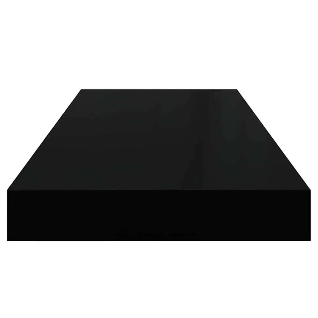 Floating Wall Shelves Metal Honeycomb MDF 60x23.5x3.8cm Black 2 Pieces Home Decor