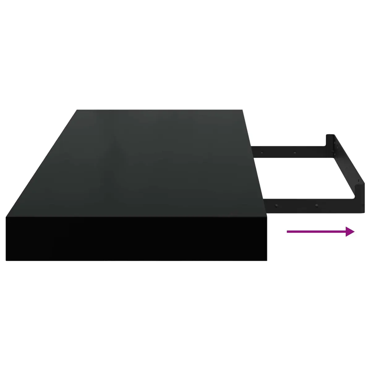 Floating Wall Shelf MDF Black 90x23.5cm