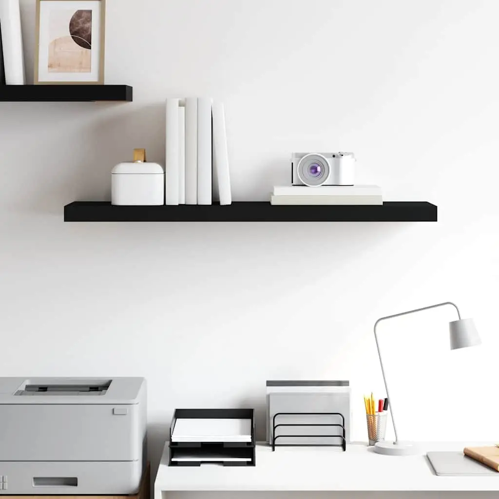 Floating Wall Shelf MDF Black 90x23.5cm