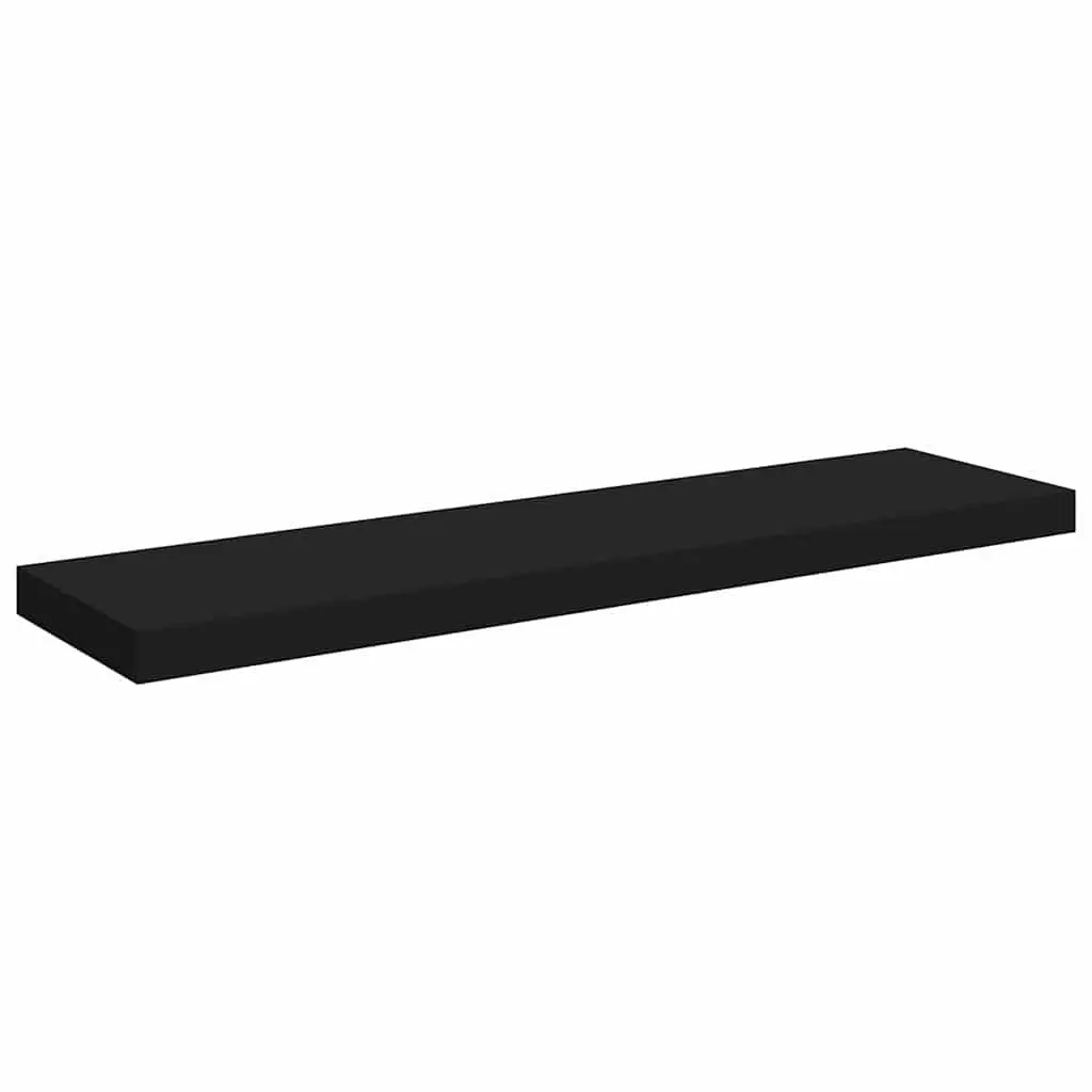 Floating Wall Shelf MDF Black 90x23.5cm