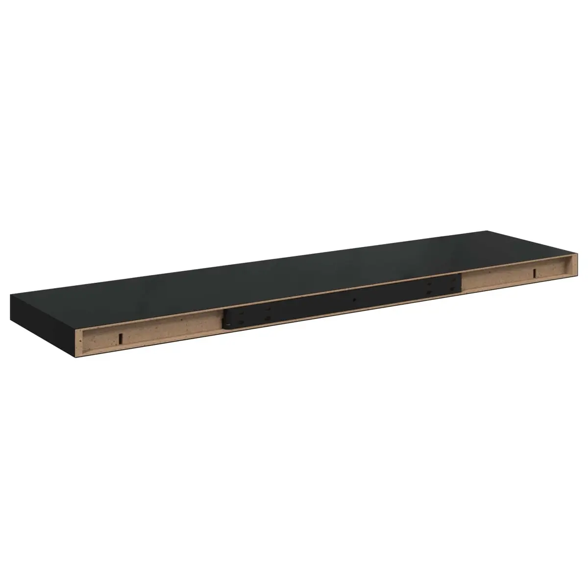 Floating Wall Shelves Honeycomb MDF with Metal Frame 90x23.5x3.8 cm Black 2 Piece