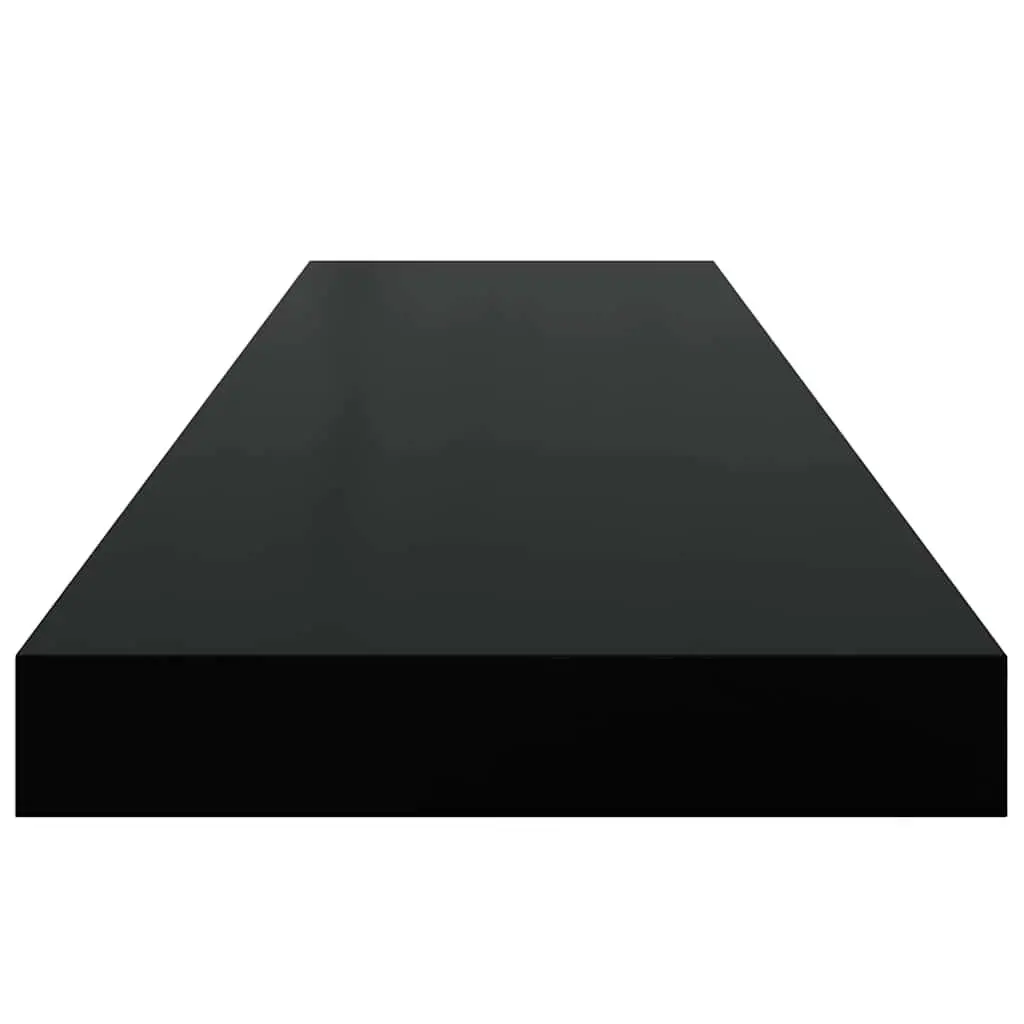 Floating Wall Shelves Honeycomb MDF with Metal Frame 90x23.5x3.8 cm Black 2 Piece