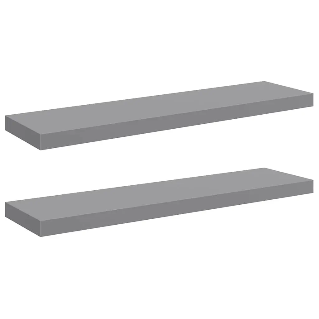 Floating Wall Shelves Honeycomb MDF with Metal Frame 90 x 23.5 x 3.8 cm Grey 2 Piece