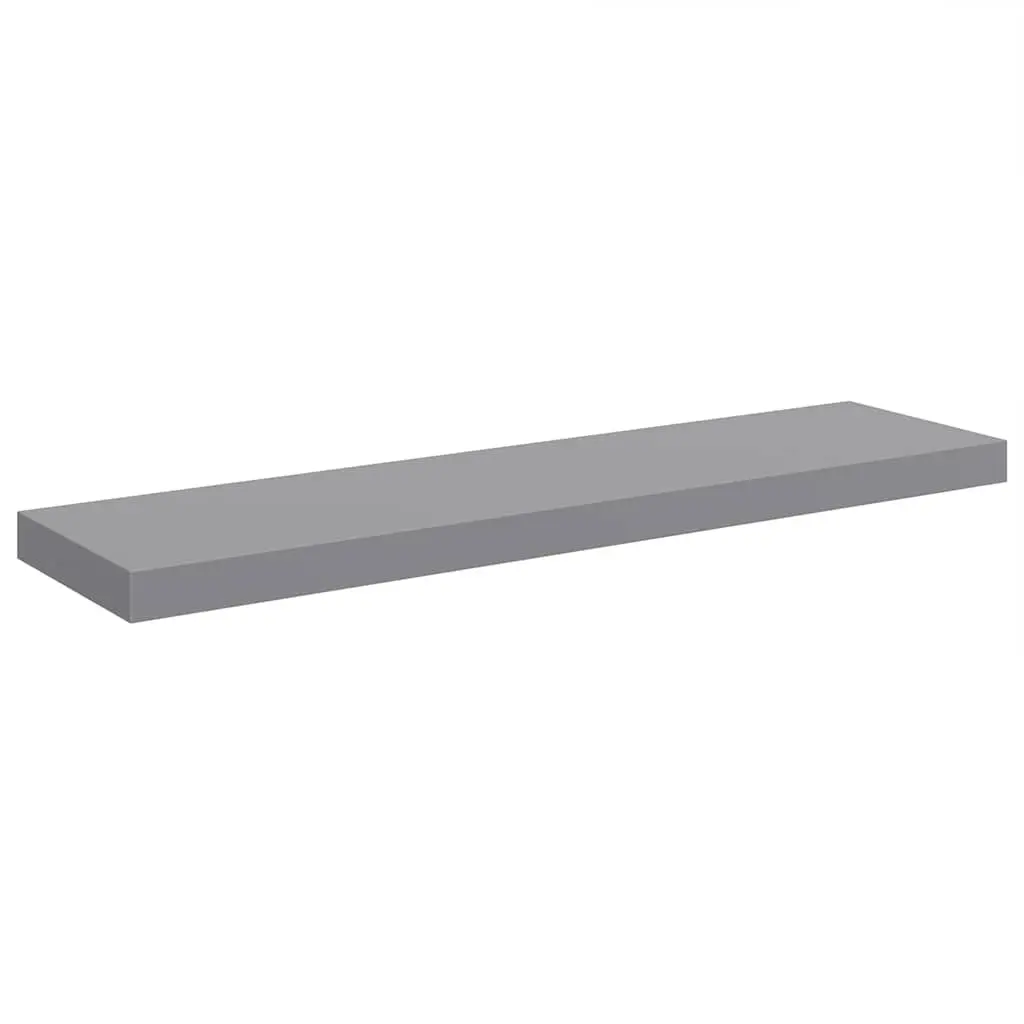 Floating Wall Shelves Honeycomb MDF with Metal Frame 90 x 23.5 x 3.8 cm Grey 2 Piece