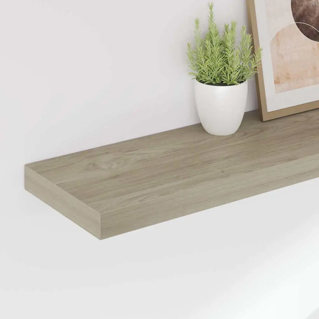 Floating Wall Shelves Honeycomb MDF with Metal Frame 80 x 23.5 x 3.8 cm Brown 2 Piece