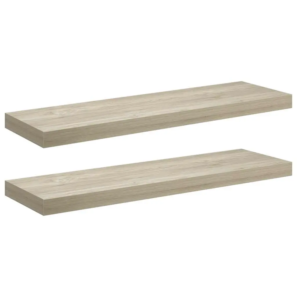 Floating Wall Shelves Honeycomb MDF with Metal Frame 80 x 23.5 x 3.8 cm Brown 2 Piece