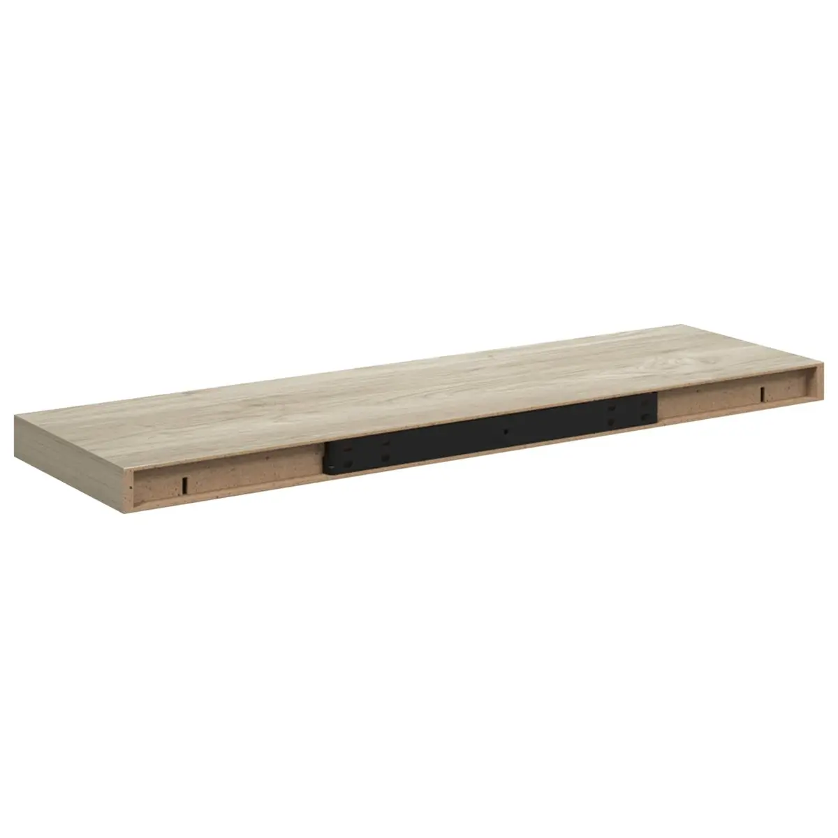 Floating Wall Shelves Honeycomb MDF and Metal Frame 80 x 23.5 x 3.8 cm Oak Brown 4 Piece Set