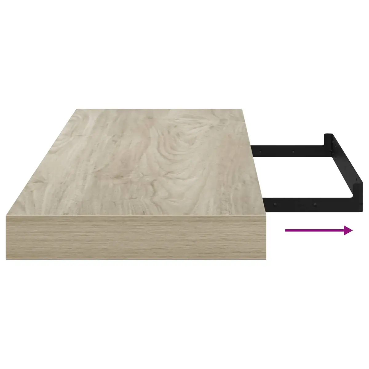 Floating Wall Shelves Honeycomb MDF and Metal Frame 80 x 23.5 x 3.8 cm Oak Brown 4 Piece Set